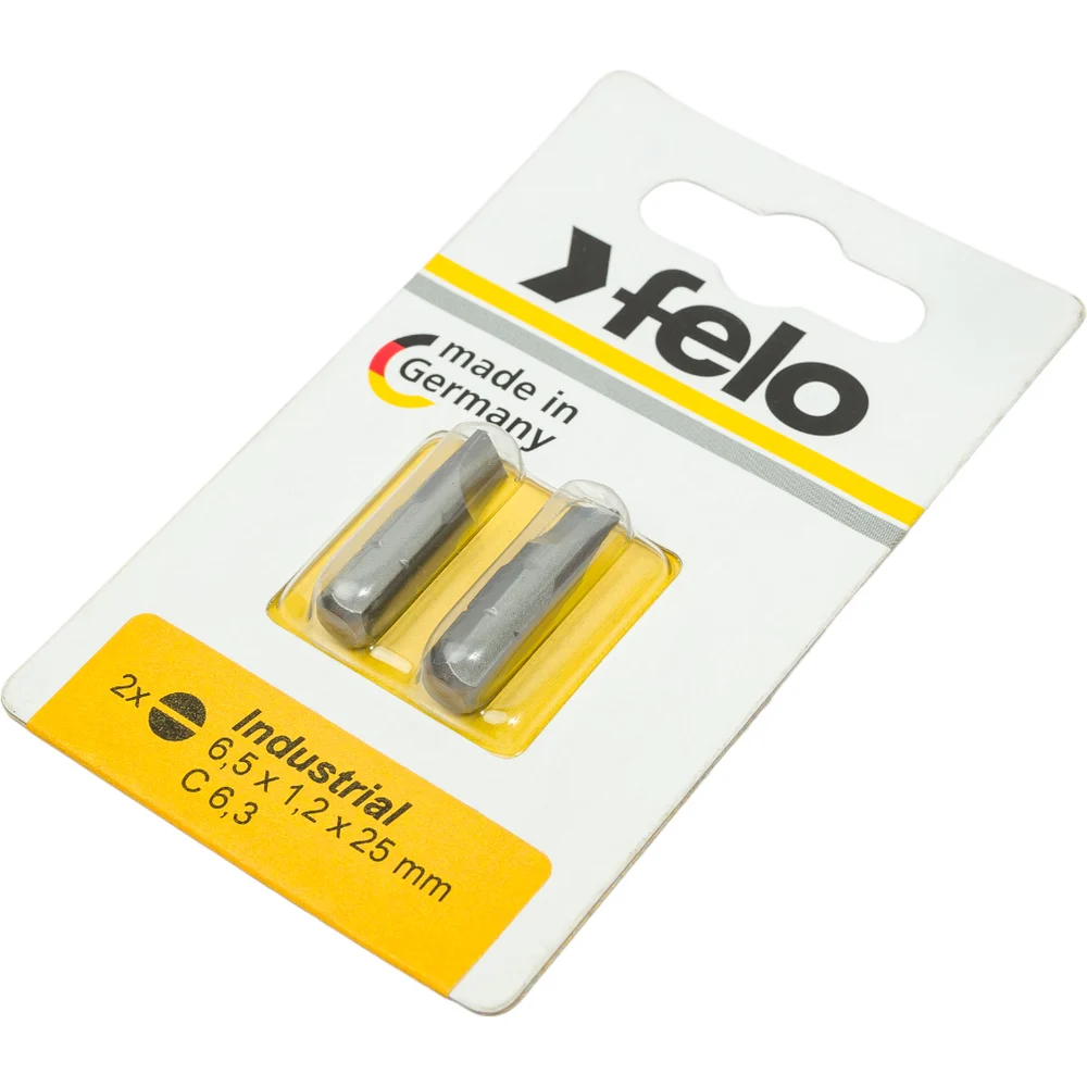 Бита плоская шлицевая (2 шт; SL6.5х1.2х25 мм) Felo 2061036 — детальное фото