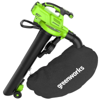 Воздуходувка-пылесос Greenworks GD60BVII 60V 2409307 (368 км/ч) бесщеточная аккумуляторная