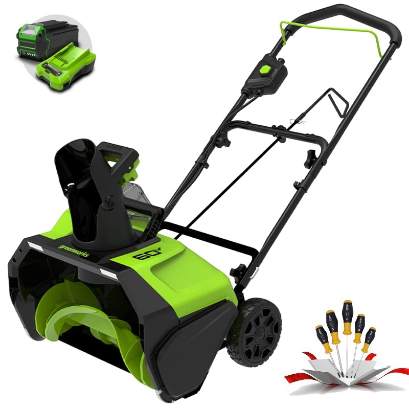 Снегоуборщик Greenworks GD60PST 60V 2602907 (51 см) бесщеточный аккумуляторный — детальное фото
