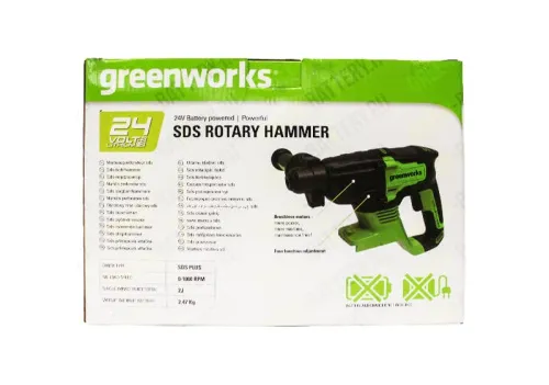 Перфоратор Greenworks GD24SDS2 24V 3803007 (2 Дж) бесщеточный аккумуляторный — детальное фото