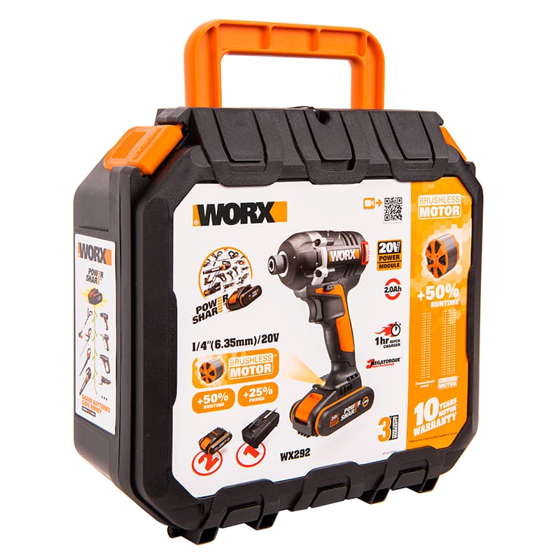 Винтоверт WORX WX292 20V 175Нм бесщеточный аккумуляторный — детальное фото