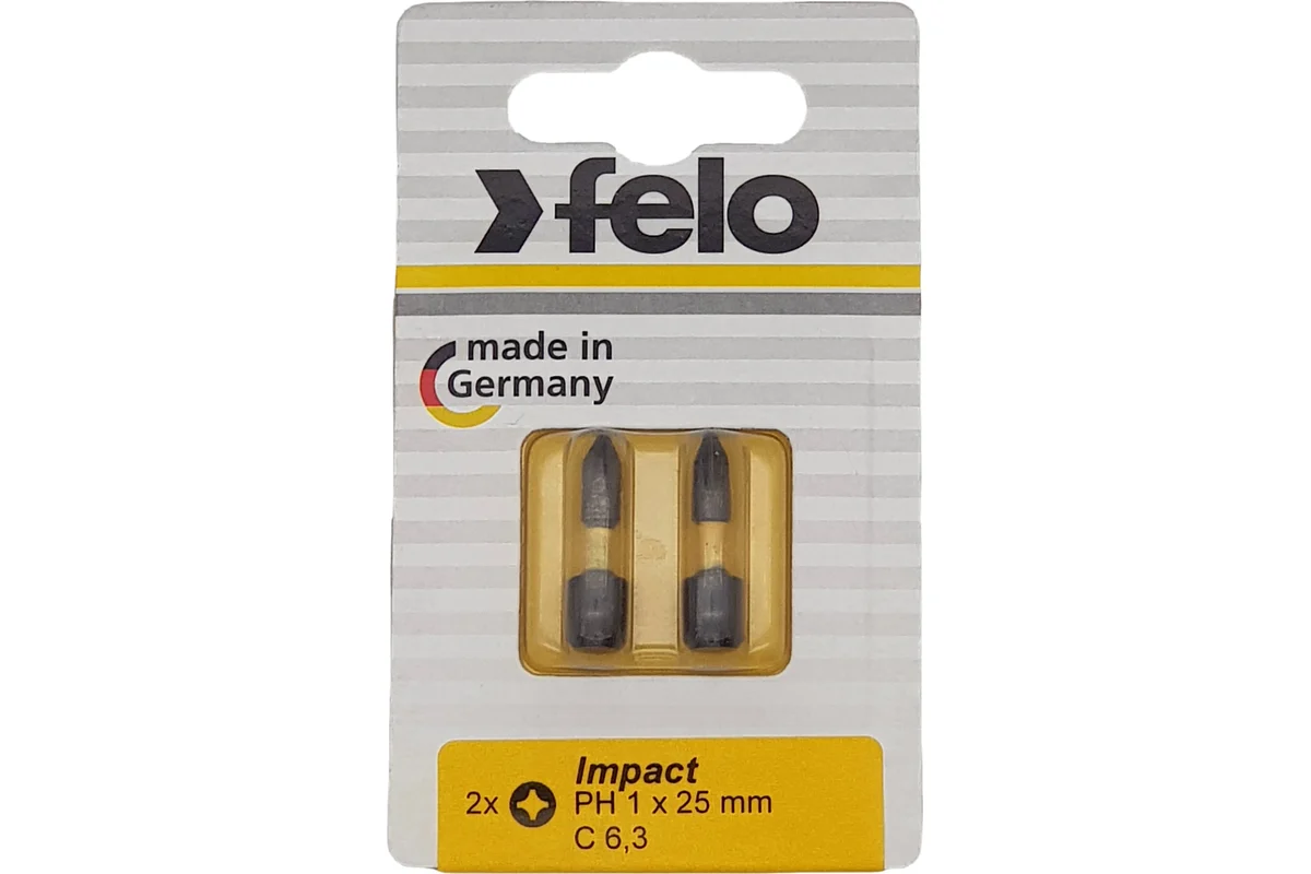 Бита крестовая ударная Impact (2 шт; PH1; 25 мм) Felo 02201241 — детальное фото