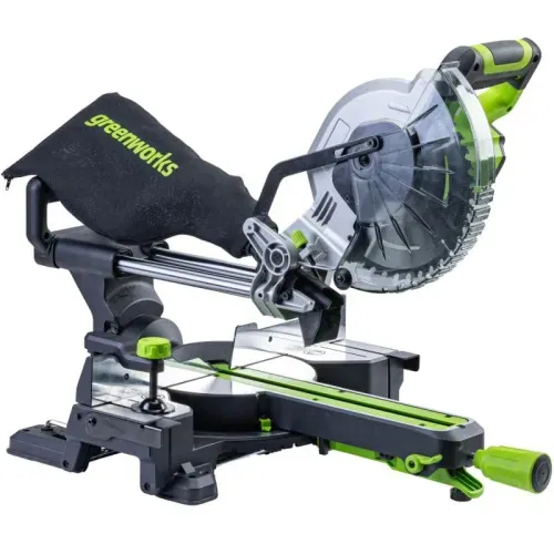Пила торцовочная 216x30 мм с протяжкой аккумуляторная Greenworks 24V GD24MS216 1501707, бесщеточная, без АКБ и ЗУ