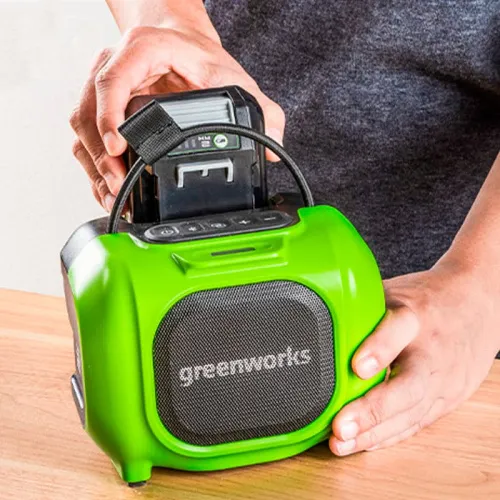 Беспроводная акустическая система (колонка) Greenworks GPT-MNBS 24V/220V 3503107 аккумуляторная — детальное фото