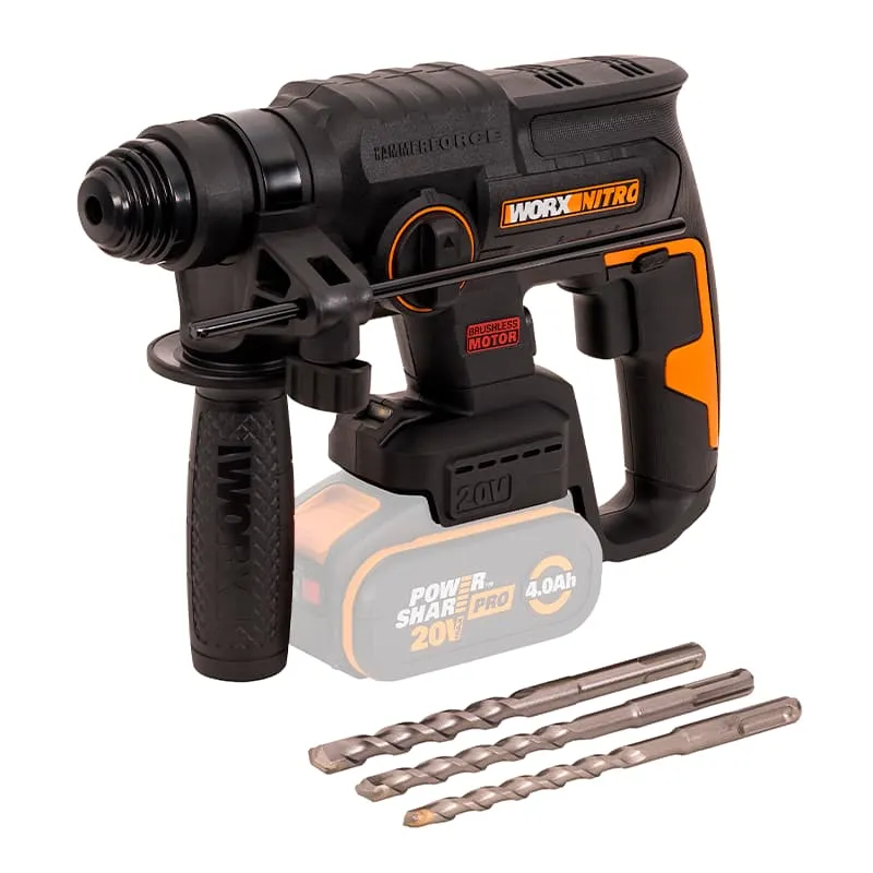 Перфоратор WORX WX381 20V 2Дж бесщеточный аккумуляторный — детальное фото