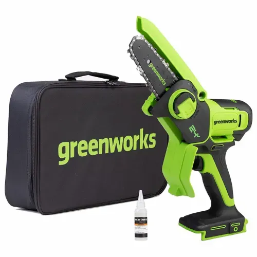 Цепная мини-пила Greenworks GD24CSMNX 24V 2008707 (15 см) бесщеточная аккумуляторная — детальное фото