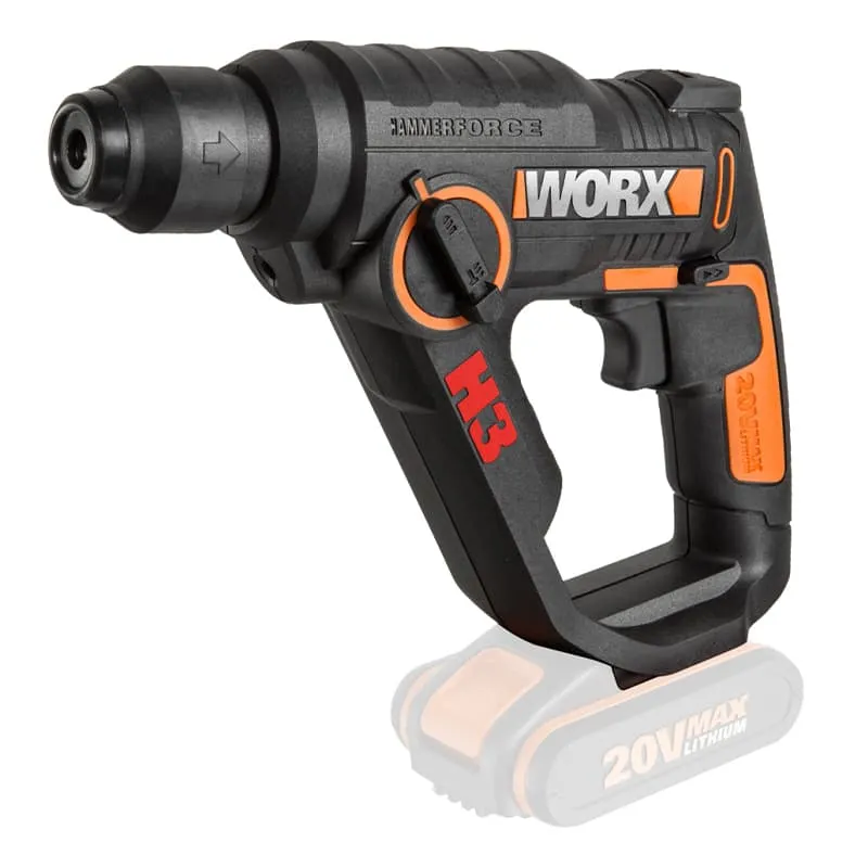 Перфоратор WORX WX390 H3 20V 1,2Дж аккумуляторный — детальное фото