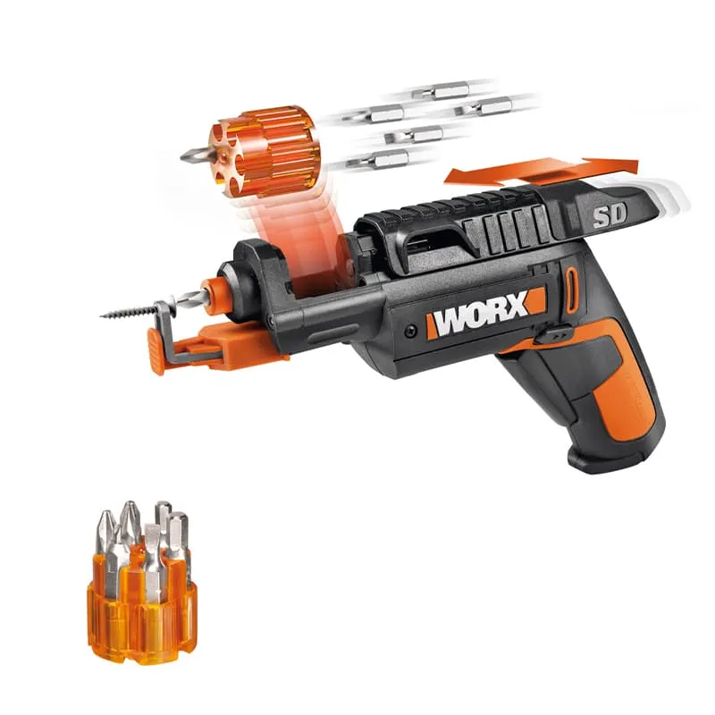 Отвертка WORX WX255 4V SD Slide Driver аккумуляторная с набором бит 6 шт. — детальное фото
