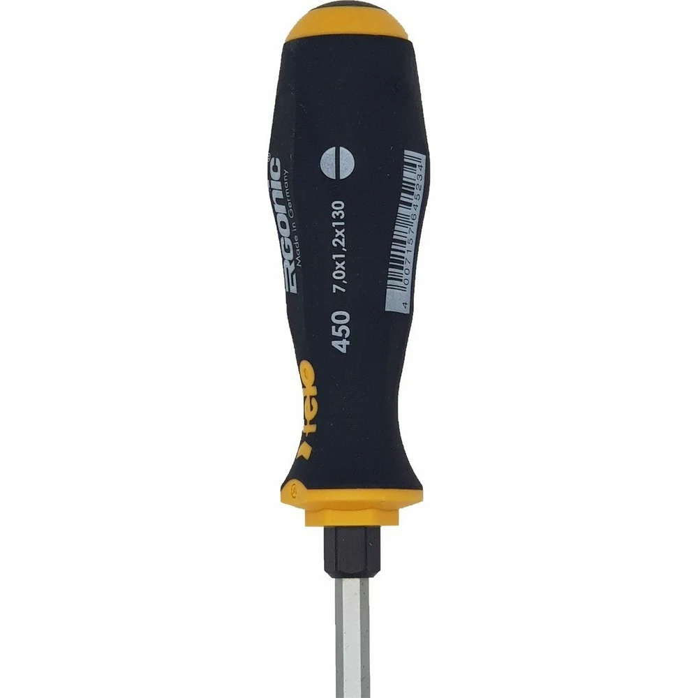 Плоская шлицевая ударная отвертка Felo Ergonic 7,0X1,2X130 45007040 — детальное фото